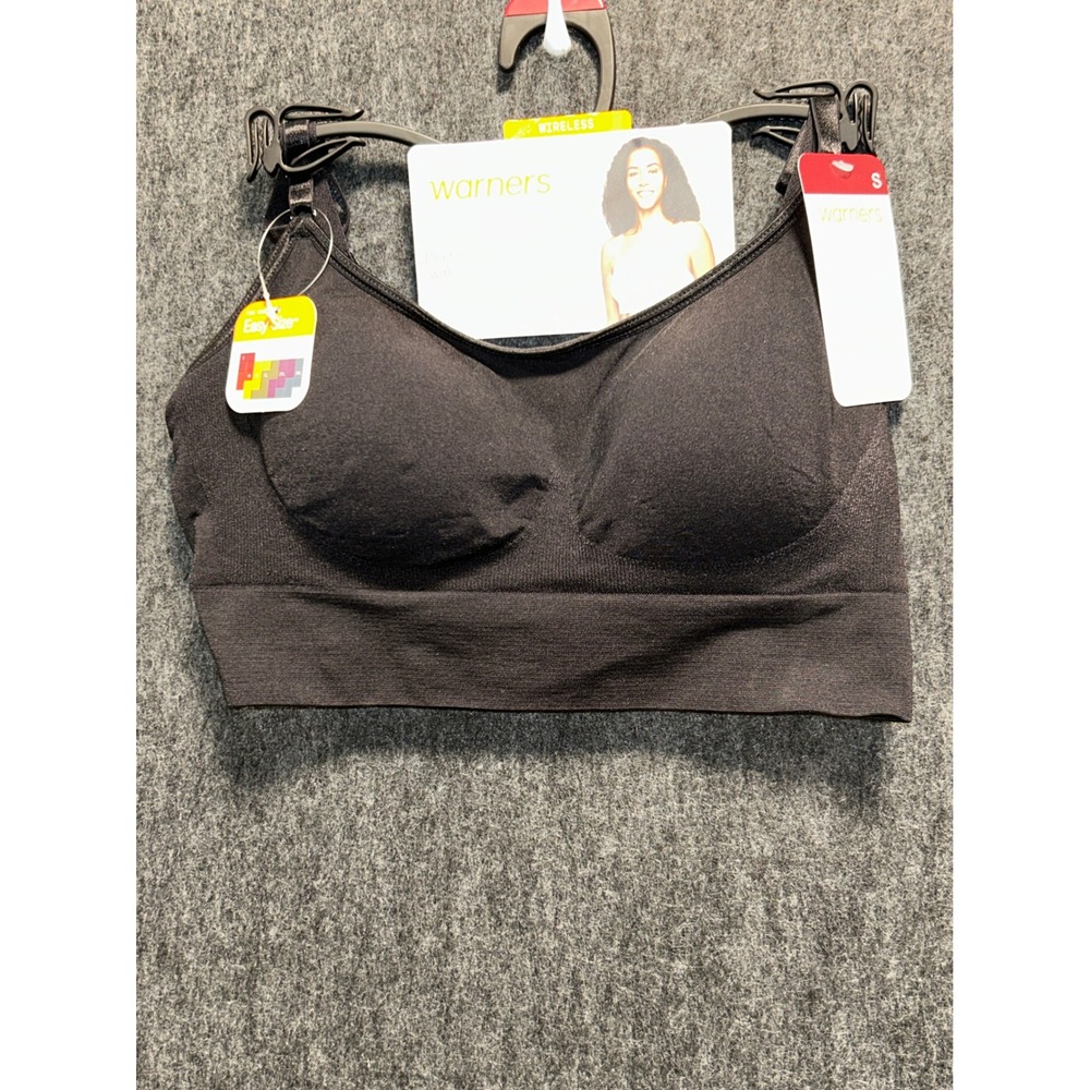 Warners Wireless Bra Women Small Black NEW Blissful Benefits Seamless Comfort